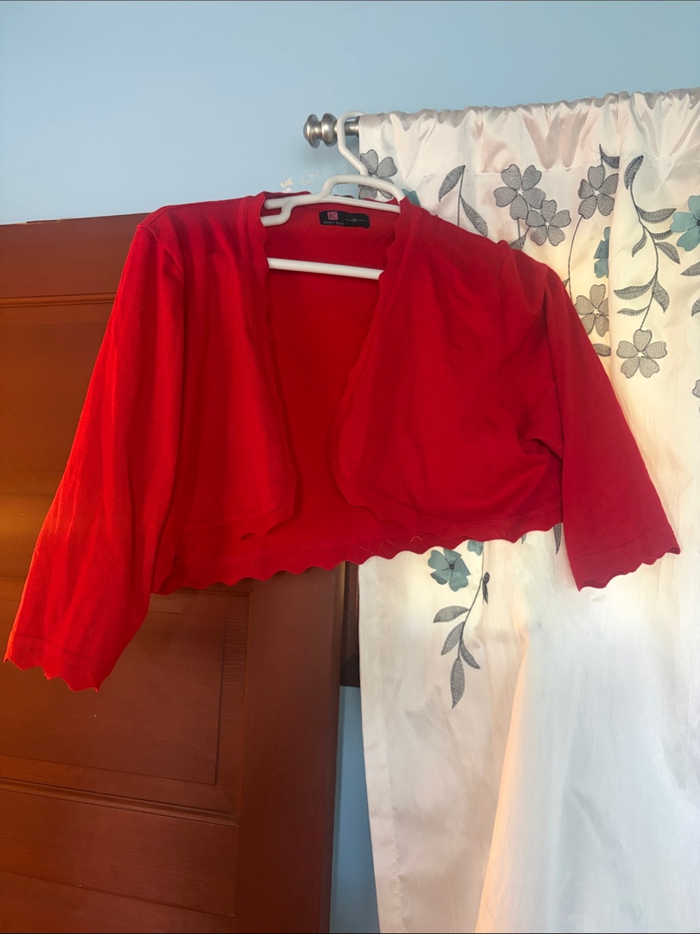 Red Women's Cropped Shrug - Classic Open Front